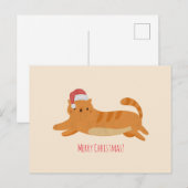 Christmas Yellow Tabby Cat Postkarte (Vorne/Hinten)