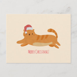 Christmas Yellow Tabby Cat Postkarte