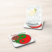 Christmas Yin Yang Poinsettia Getränkeuntersetzer (Rechte Seite)