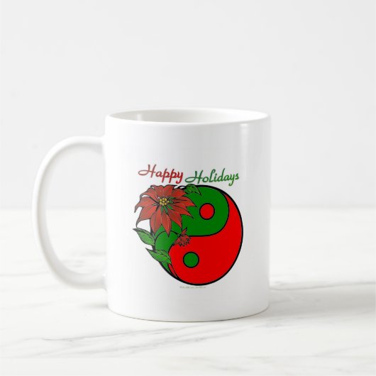 Christmas Yin Yang Poinsettia Kaffeetasse (Links)