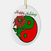 Christmas Yin Yang Poinsettia Keramikornament (Rechts)