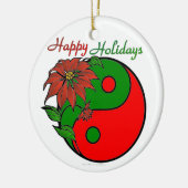 Christmas Yin Yang Poinsettia Keramikornament (Links)