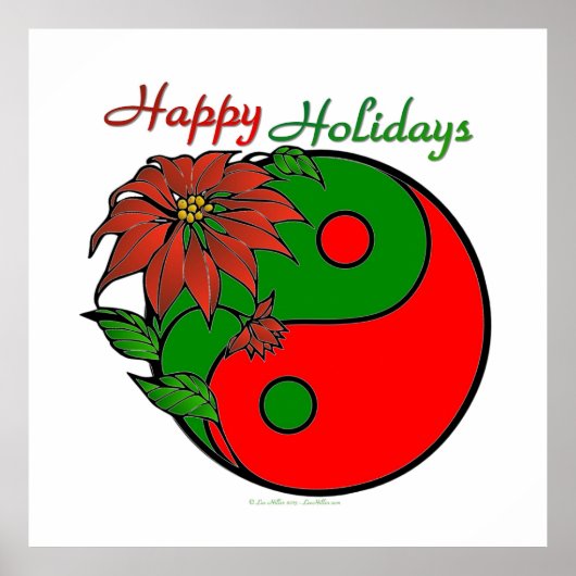 Christmas Yin Yang Poinsettia Poster (Vorne)