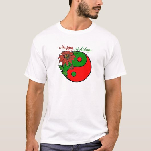 Christmas Yin Yang Poinsettia T-Shirt (Vorderseite)