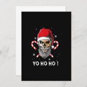 Christmas Yo ho ho Pirate Santa Funny Pajamas Fami Einladung (Vorne/Hinten)