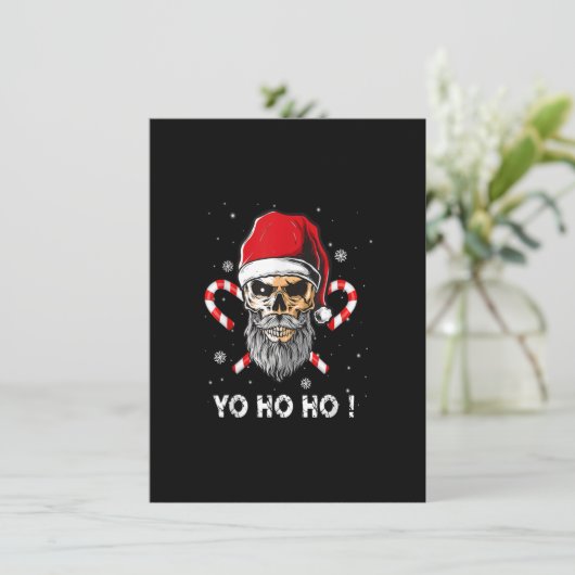 Christmas Yo ho ho Pirate Santa Funny Pajamas Fami Einladung (Stehend Vorderseite)