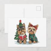Christmas Yorkie Dogs Postkarte (Vorne/Hinten)