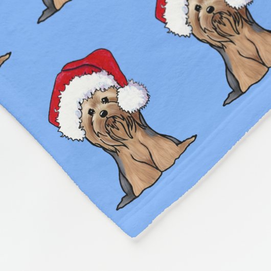 Christmas Yorkie Fleecedecke (Ecke)