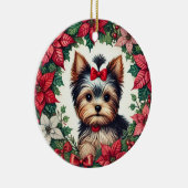 Christmas Yorkie Keramik Ornament (Rechts)