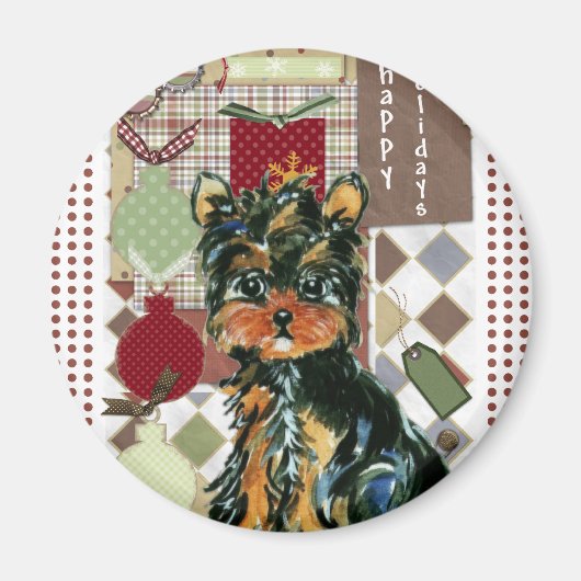 CHRISTMAS YORKIE MAGNET (Vorne)