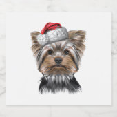 Christmas Yorkie Schaumweinetikett (Einzelnes Label)
