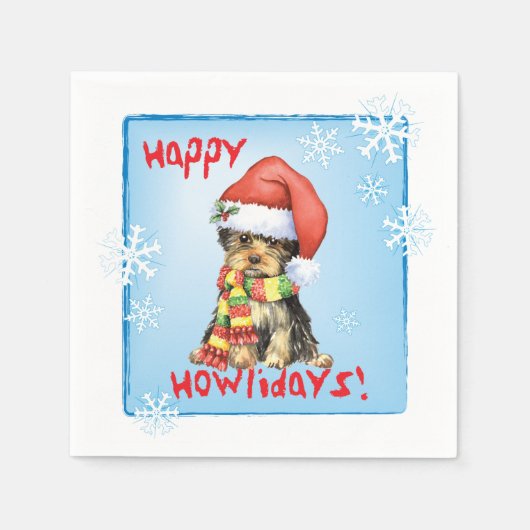 Christmas Yorkie Serviette (Vorderseite)