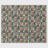Christmas Yorkie Wrapping Paper Geschenkpapier (Flach)
