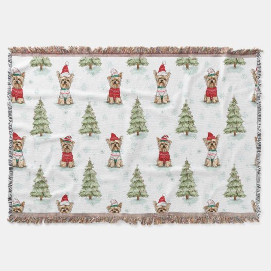Christmas Yorkies Dog Decke (Vorderseite)