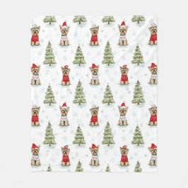 Christmas Yorkies Dog Fleecedecke