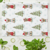 Christmas Yorkies Dog Geschirrtuch (Gefaltet)