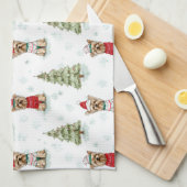 Christmas Yorkies Dog Geschirrtuch (Viertel Falte)