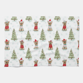 Christmas Yorkies Dog Geschirrtuch