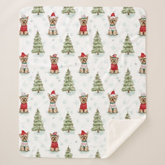 Christmas Yorkies Dog Sherpadecke (Vorderseite)