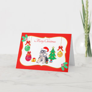 Christmas Yorkshire Terrier Dog Card Feiertagskarte