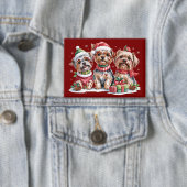 Christmas Yorkshire Terrier Dog Lovers Button (Insitu)