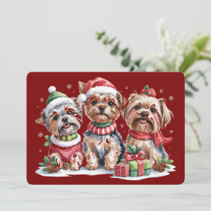 Christmas Yorkshire Terrier Dog Lovers Feiertagskarte