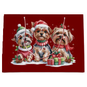Christmas Yorkshire Terrier Dog Lovers Große Geschenktüte (Vorderseite)