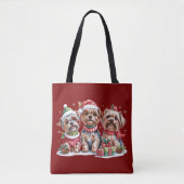 Christmas Yorkshire Terrier Dog Lovers Tasche (Vorderseite)