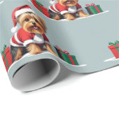 Christmas Yorkshire Terrier Dog verkleidet als San Geschenkpapier (Rolleneckpunkt)