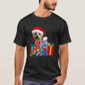 Christmas Yorkshire Terrier Dog Xmas Lights Santa T-Shirt (Vorderseite)