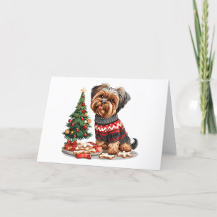 Christmas Yorkshire Terrier Dogs Feiertagskarte