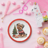 Christmas Yorkshire Terrier Dogs Pappteller (Party)