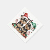 Christmas Yorkshire Terrier Dogs Serviette (Ecke)