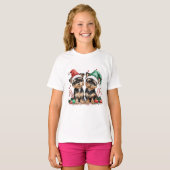 Christmas Yorkshire Terrier Dogs T-Shirt (Vorne ganz)