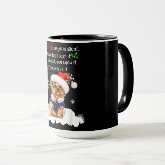 Christmas Yorkshire Terrier Funny Yorkie Puppy Tasse (VorderseiteRechts)