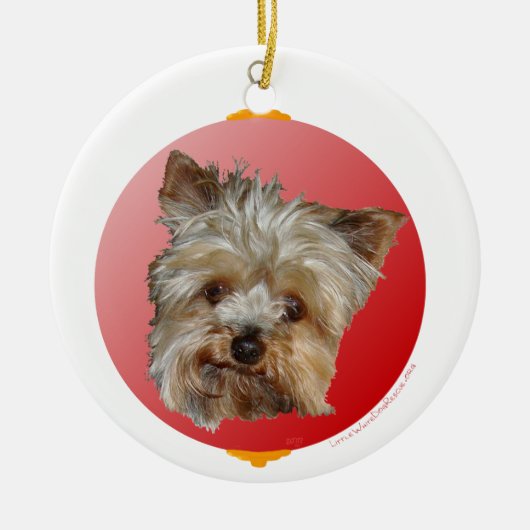 Christmas Yorkshire Terrier Keramik Ornament (Vorne)