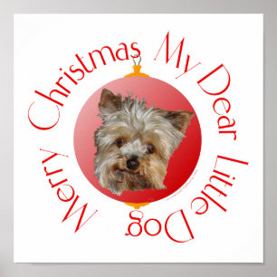 Christmas Yorkshire Terrier Poster