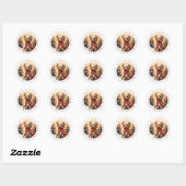 Christmas Yorkshire Terrier Round Stickers (Blatt)