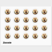 Christmas Yorkshire Terrier Round Stickers (Blatt)