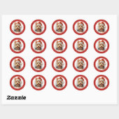 Christmas Yorkshire Terrier Round Stickers (Blatt)
