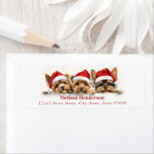 Christmas Yorkshire Terrier Rücksendeadresse (Insitu)