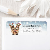 Christmas Yorkshire Terrier Rücksendeadresse (Insitu)