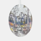 Christmas Yosemite Nationalpark Couple Verlobung Ornament Aus Glas (Vorderseite links)