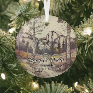 Christmas Yosemite Nationalpark Couple Verlobung Ornament Aus Glas