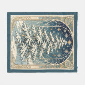 Christmas Yule Tree With Snow Laden Branches Fleecedecke (Vorderseite (Horizontal))