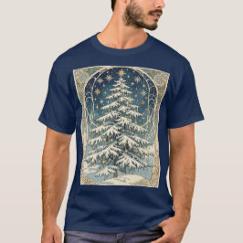 Christmas Yule Tree With Snow Laden Branches T-Shirt