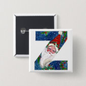 CHRISTMAS Z BRIEF / SANTA RED RIBBON MONOGRAMM BUTTON (Vorne & Hinten)