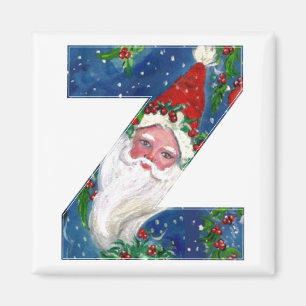 CHRISTMAS Z BRIEF / SANTA RED RIBBON MONOGRAMM MAGNET