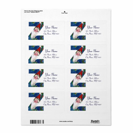 CHRISTMAS Z SCHREIBEN / SANTA CLAUS MIT ROtem RIBB (Vorne)