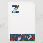 CHRISTMAS Z SCHREIBEN / SANTA CLAUS MIT ROtem RIBB Briefpapier (Vorne/Hinten)